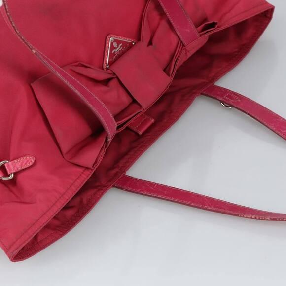 Prada Tote Bag Nylon Pink Gold Auth #155974P18B - Picture 6 of 15